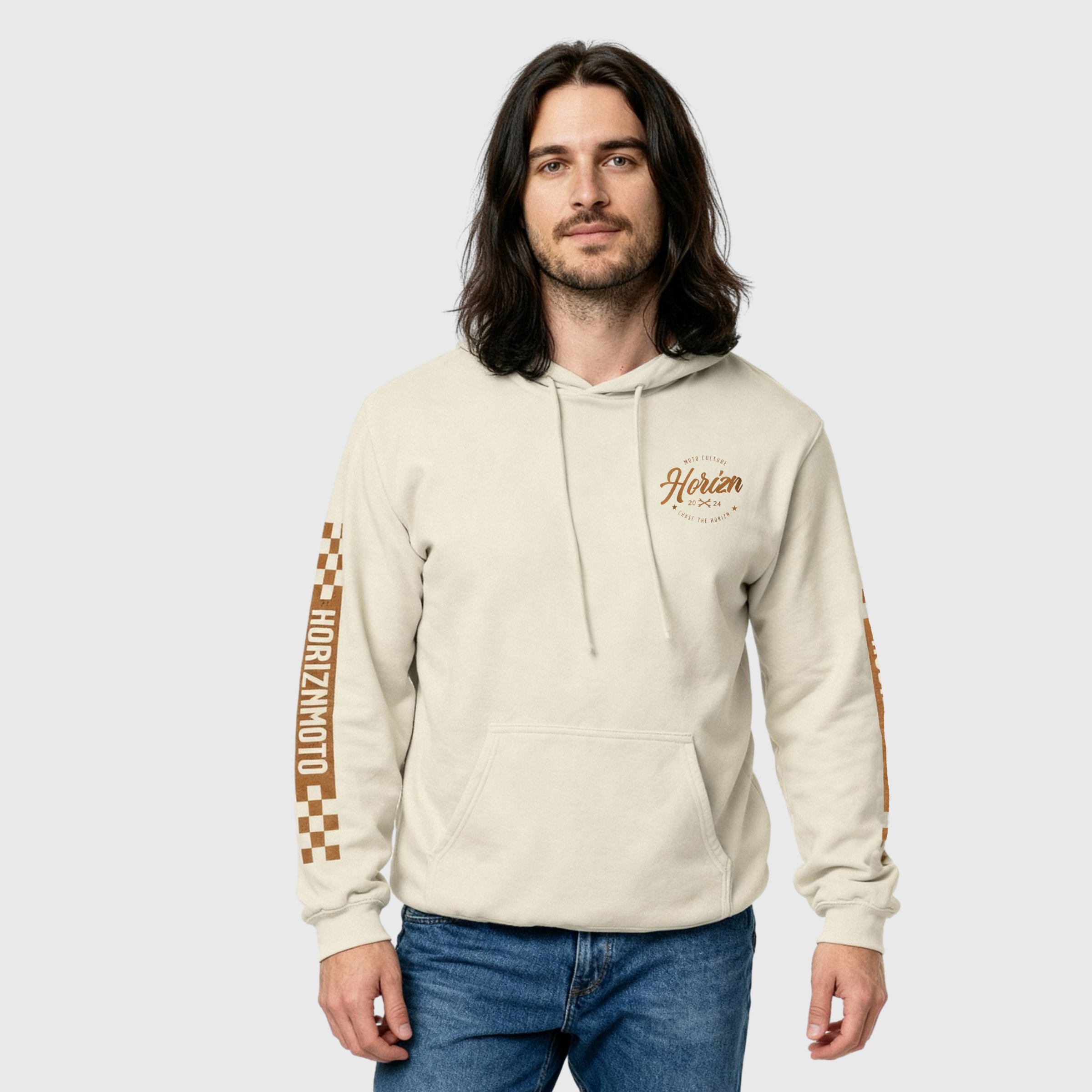 Heavyweight Moto Hoodie in Horizon Beige | HORIZN MOTO – HoriznMoto