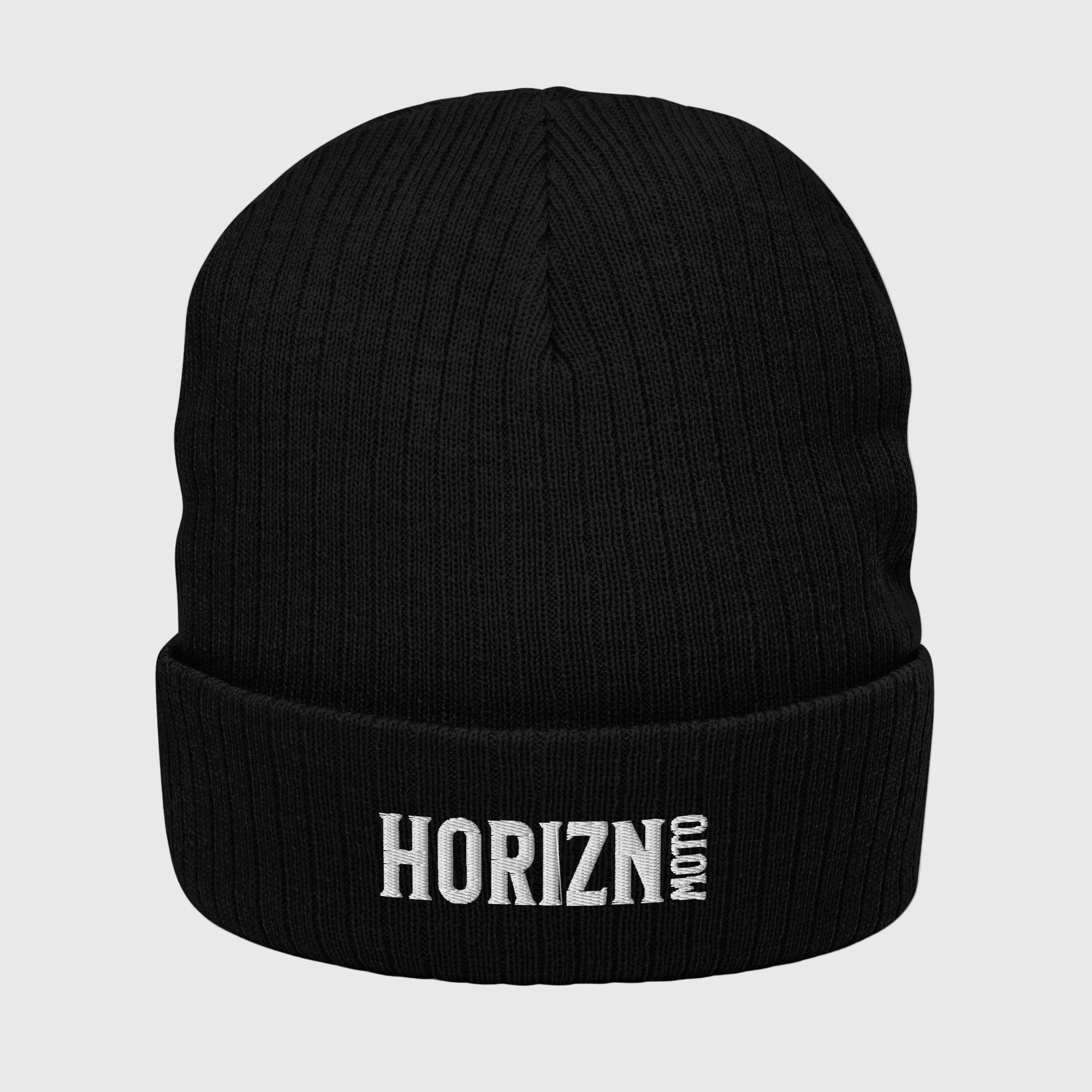 Black Ribbed Knit Beanie – Moto-Inspired Cold Weather Essential