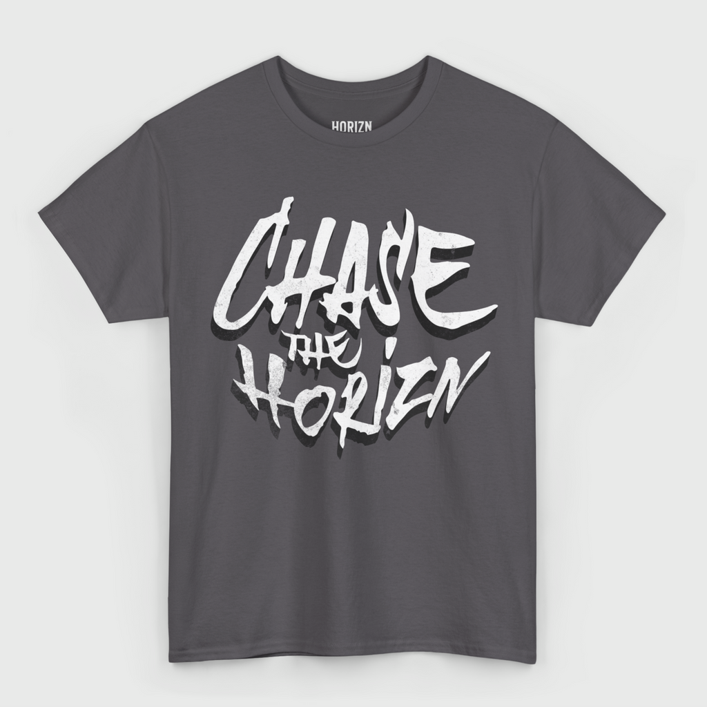 Chase the Horizon Graphic Tee – Charcoal Heavyweight T-Shirt