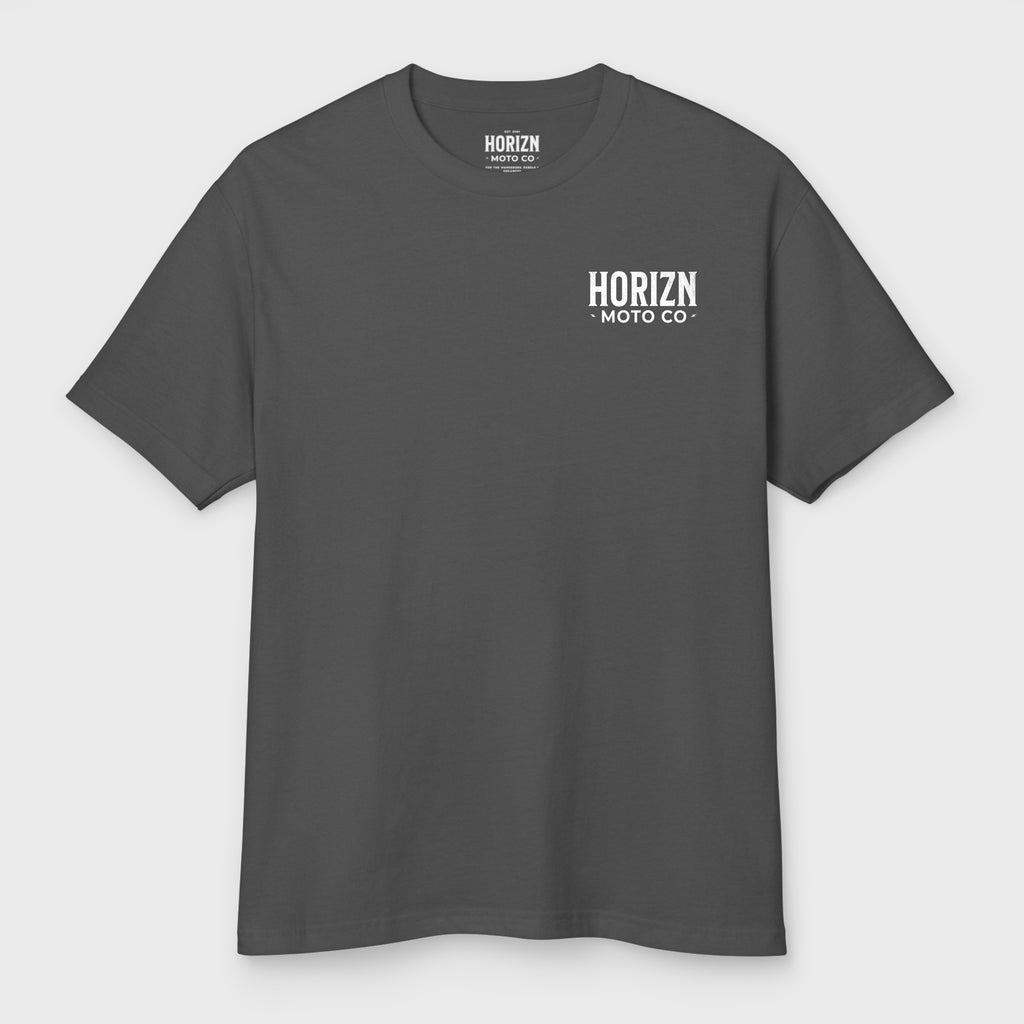 Faded Basics Tee – Charcoal – Heavyweight Motorcycle Shirt
