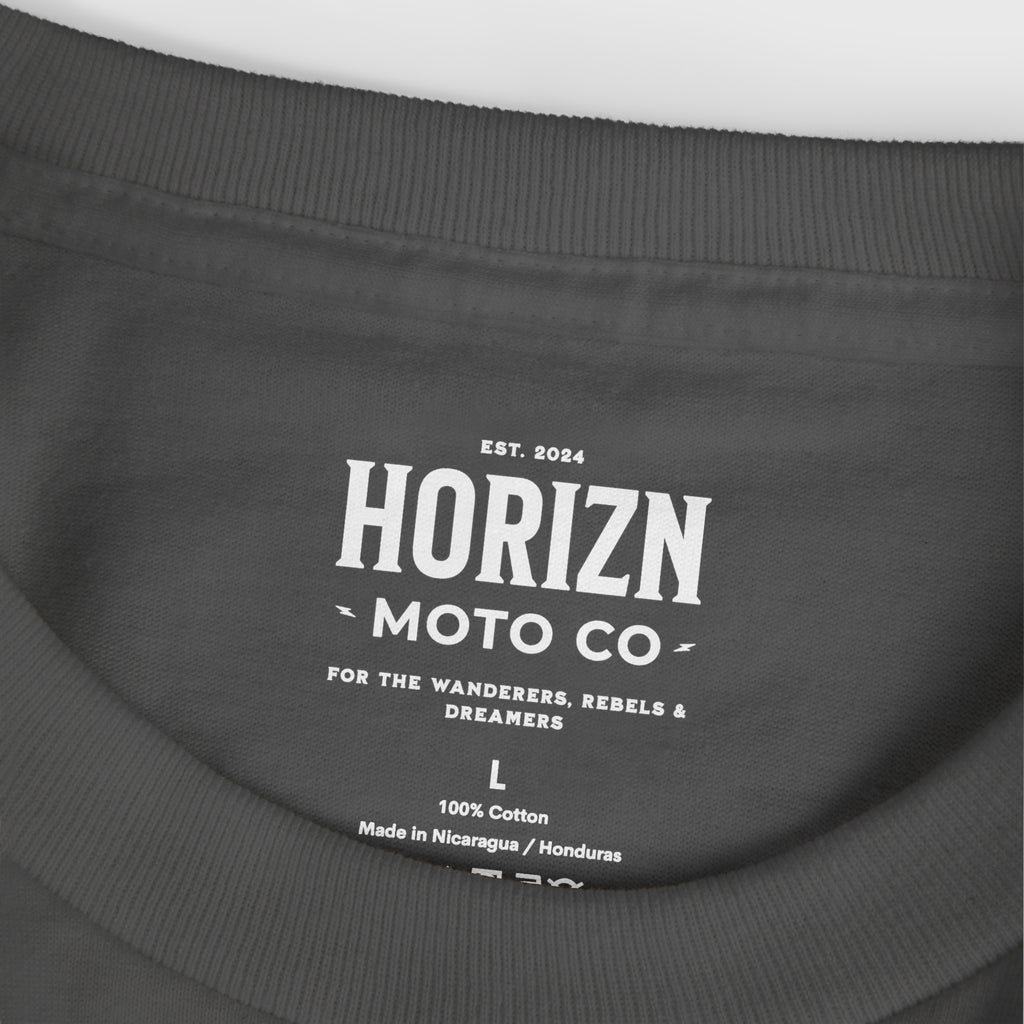 Faded Basics Tee – Charcoal – Heavyweight Motorcycle Shirt