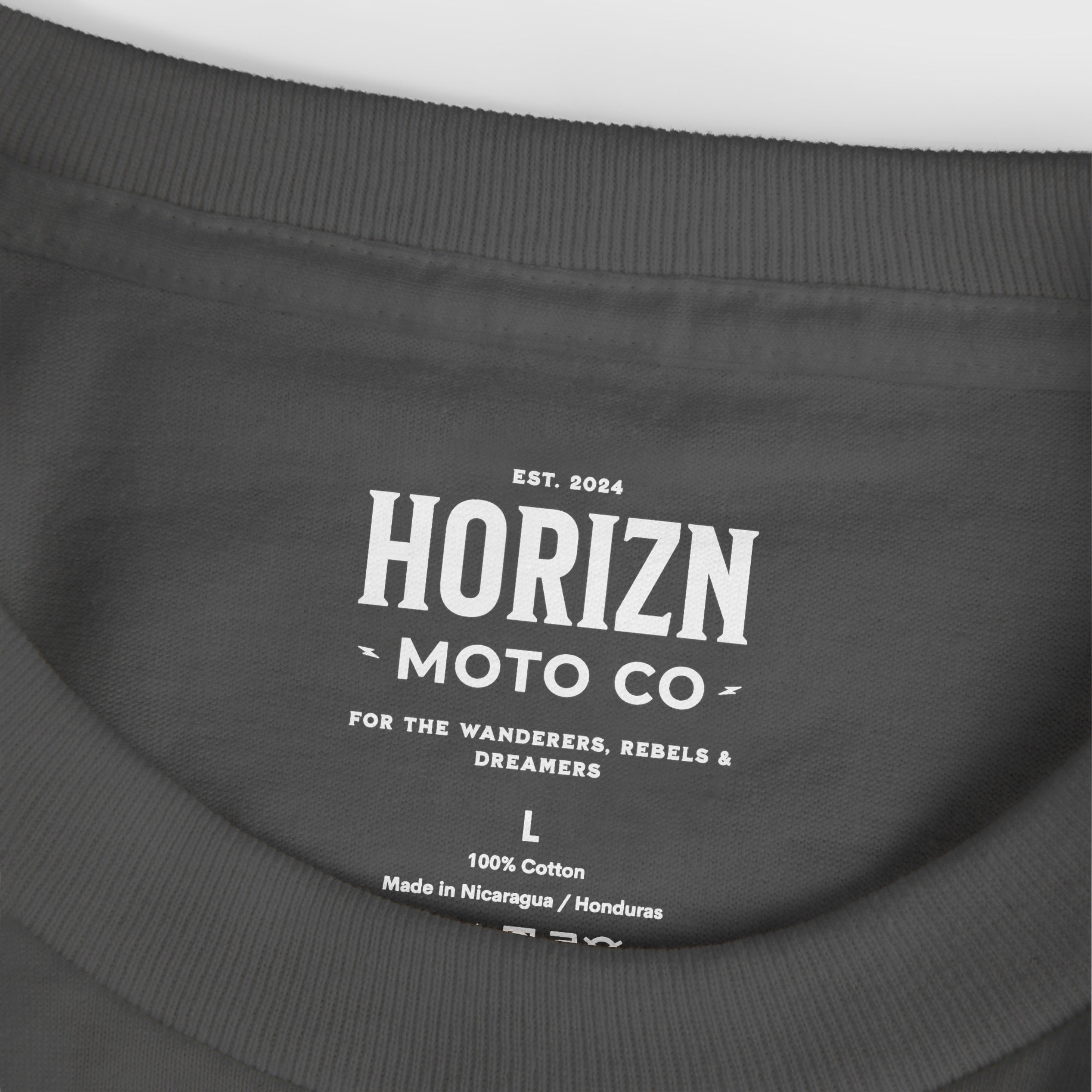 Faded Basics Tee – Charcoal – Heavyweight Motorcycle Shirt