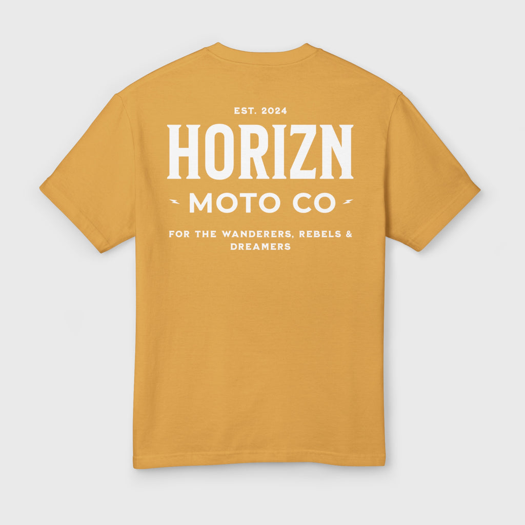 Faded Basics Tee – Mustard – Heavyweight Motorcycle Shirt