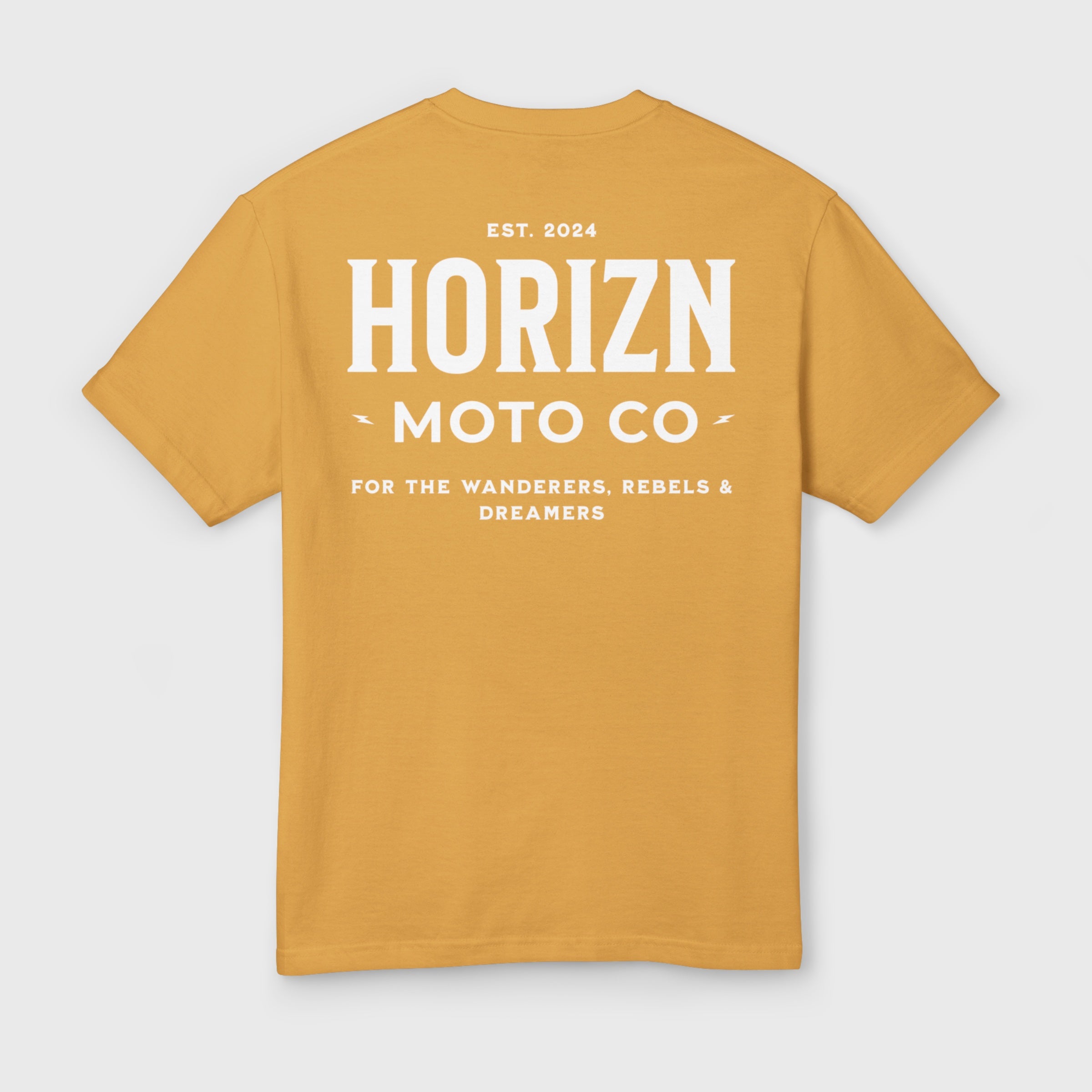 Faded Basics Tee – Mustard – Heavyweight Motorcycle Shirt