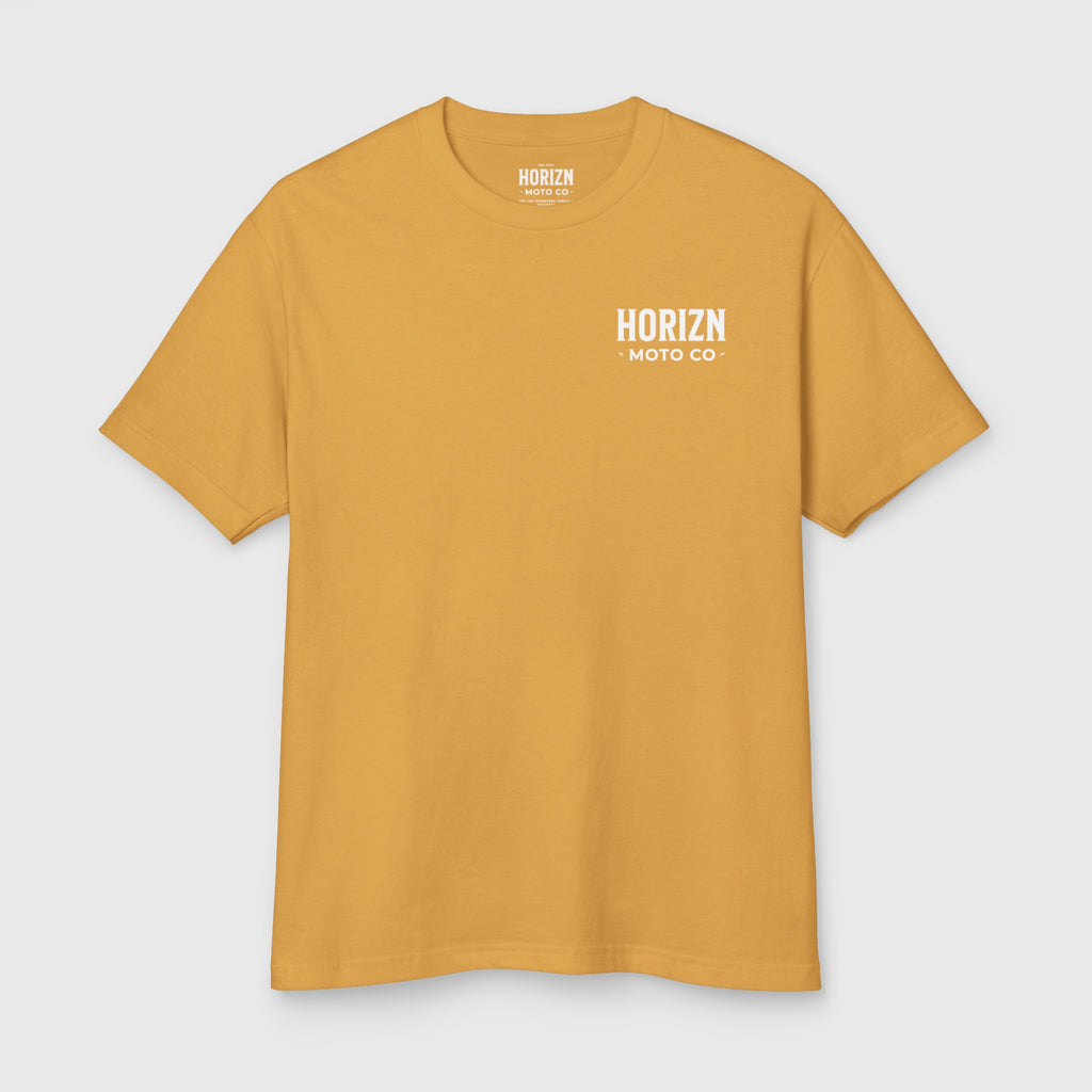Faded Basics Tee – Mustard – Heavyweight Motorcycle Shirt