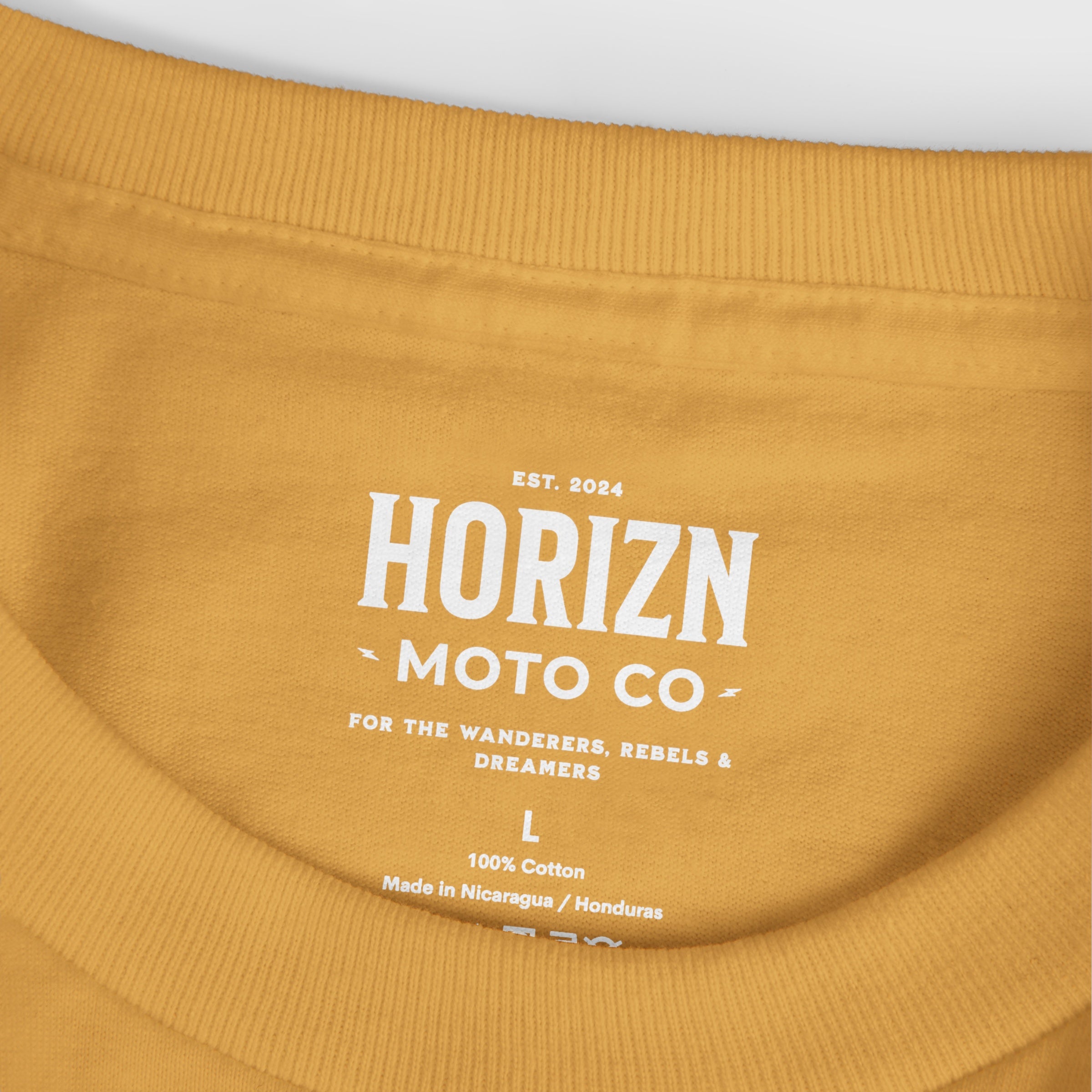 Faded Basics Tee – Mustard – Heavyweight Motorcycle Shirt