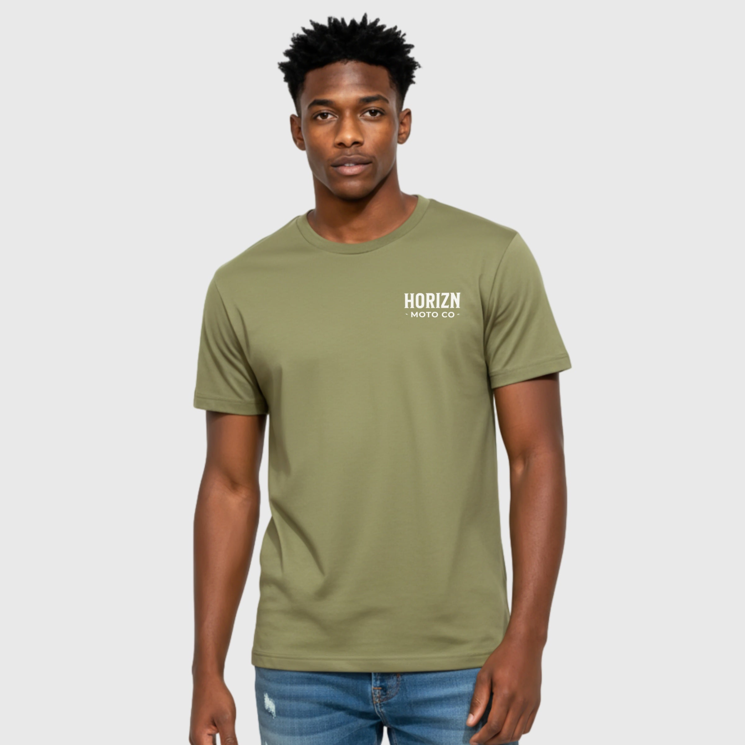 Faded Basics Tee – Army – Heavyweight Motorcycle Shirt