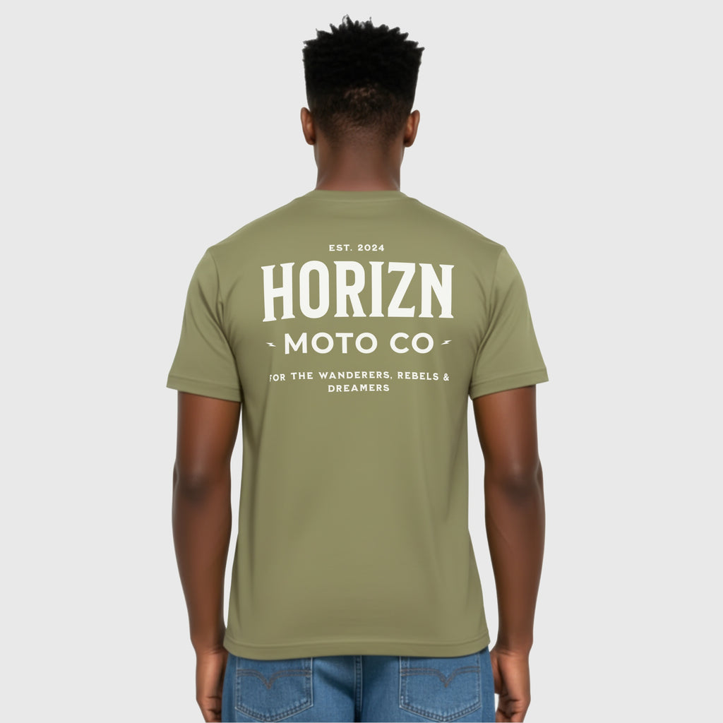 Faded Basics Tee – Army – Heavyweight Motorcycle Shirt