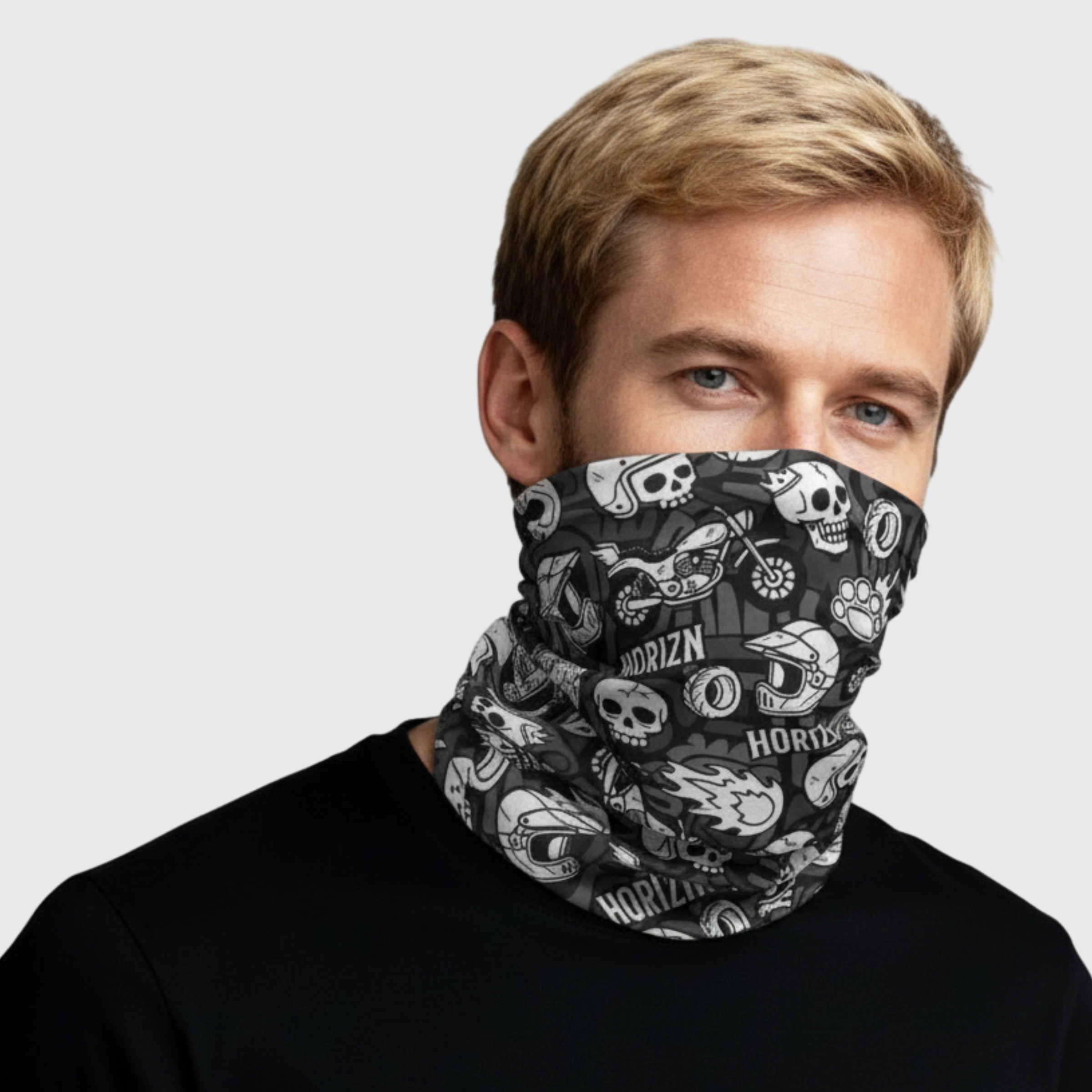 Moto Elements Neck Gaiter – Black & White
