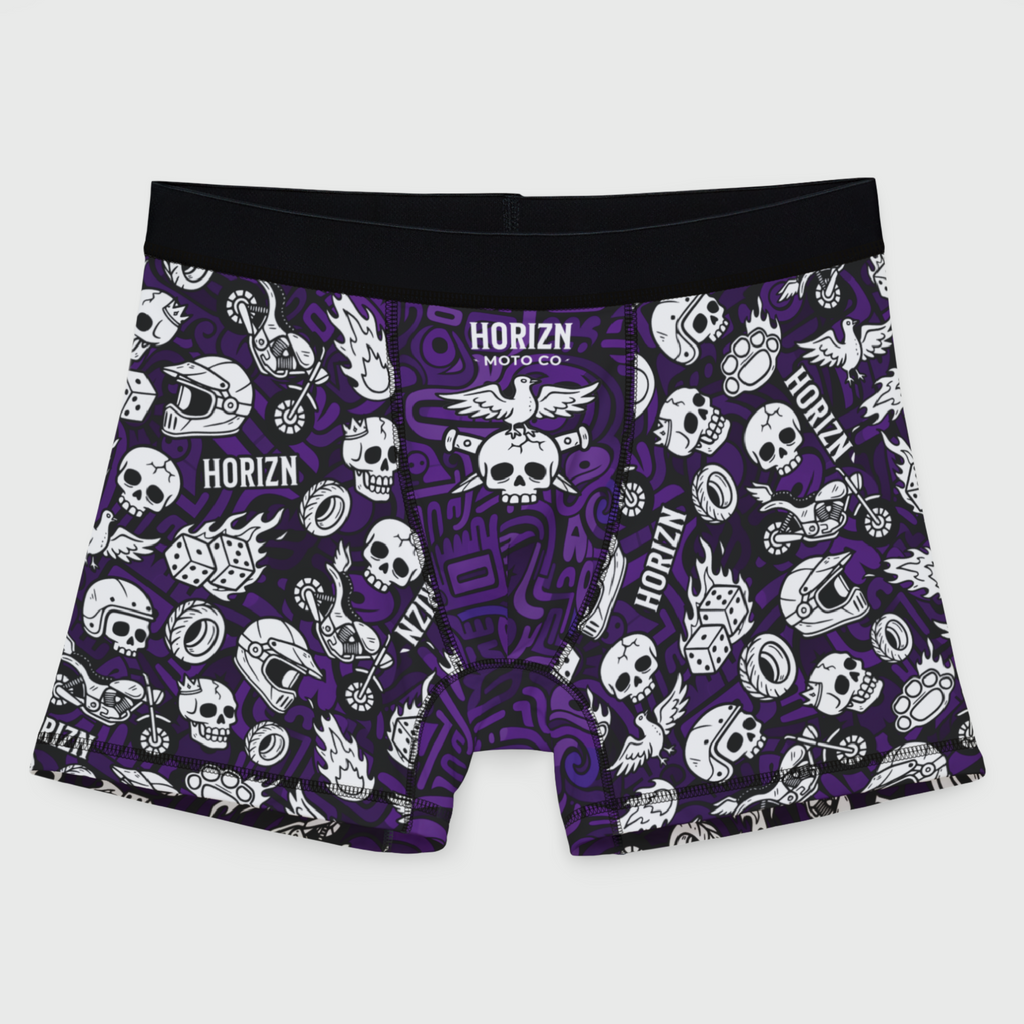 Purple Moto Skull Boxer Briefs