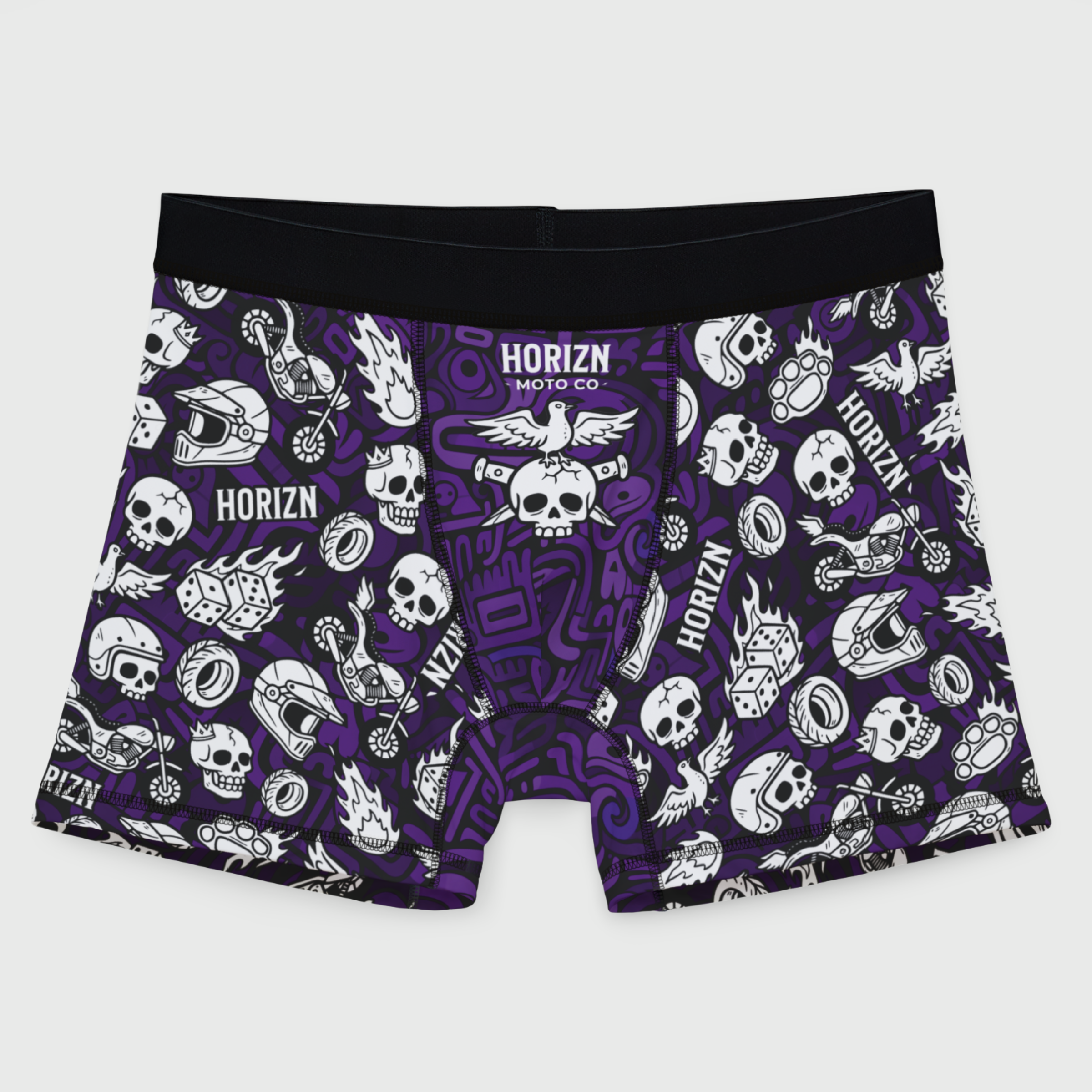 Purple Moto Skull Boxer Briefs