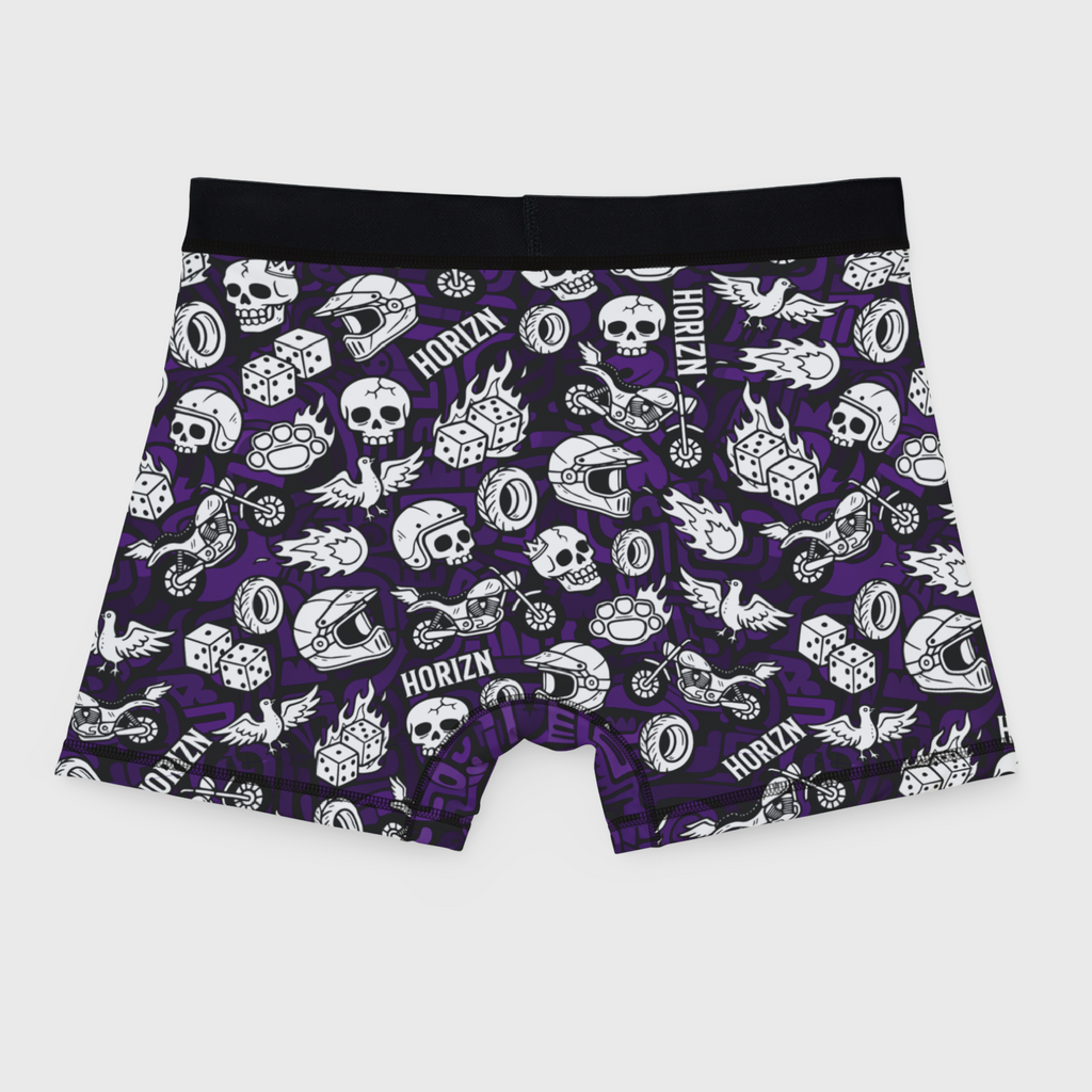 Purple Moto Skull Boxer Briefs