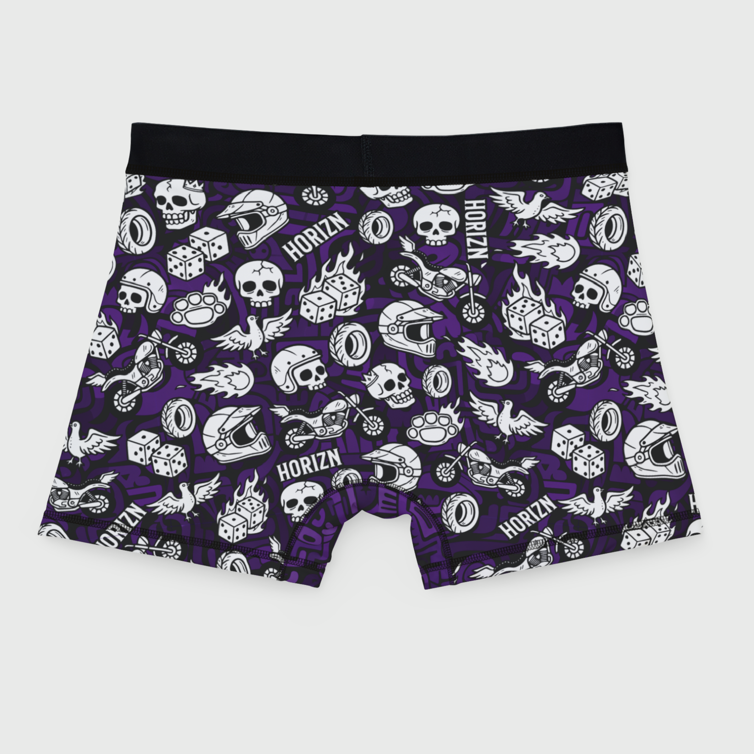 Purple Moto Skull Boxer Briefs