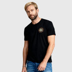 Live Fast Badge — Black Moto T-Shirt