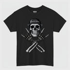 Crossed Knuckles Skull Moto T-Shirt – Black