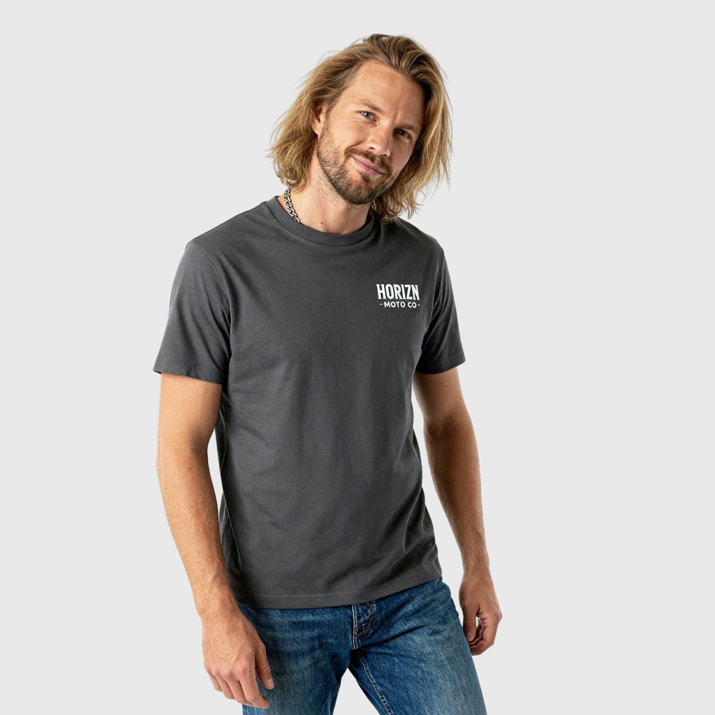 Faded Basics Tee – Charcoal – Heavyweight Motorcycle Shirt