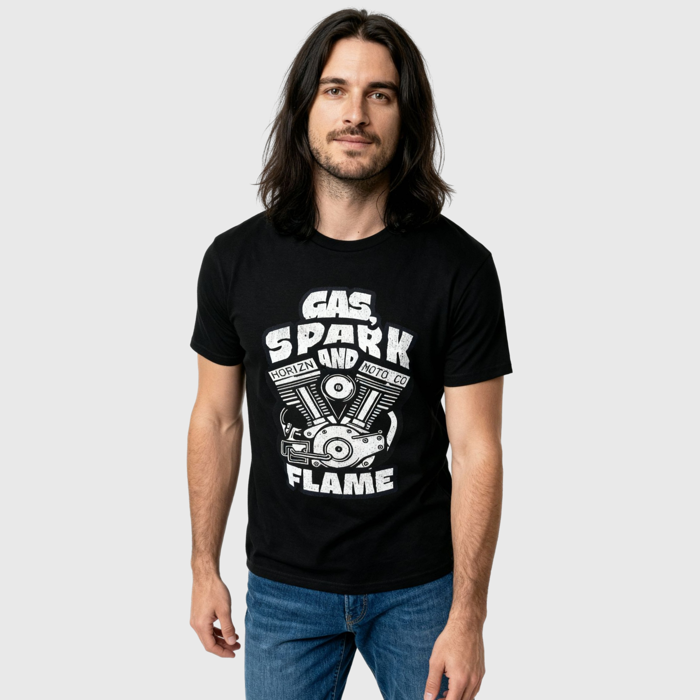 Gas, Spark and Flame Motorcycle Tee