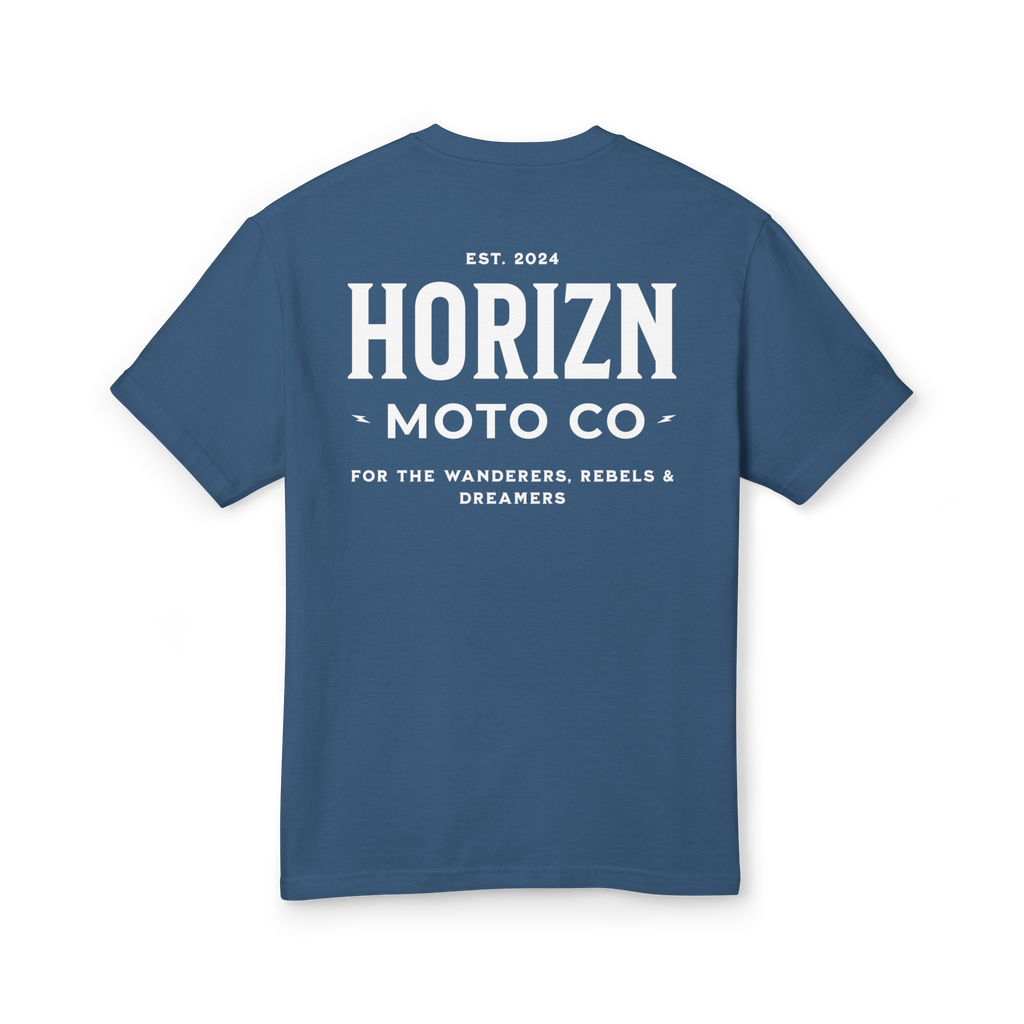 Faded Basics Tee – Navy – Heavyweight Motorcycle Shirt