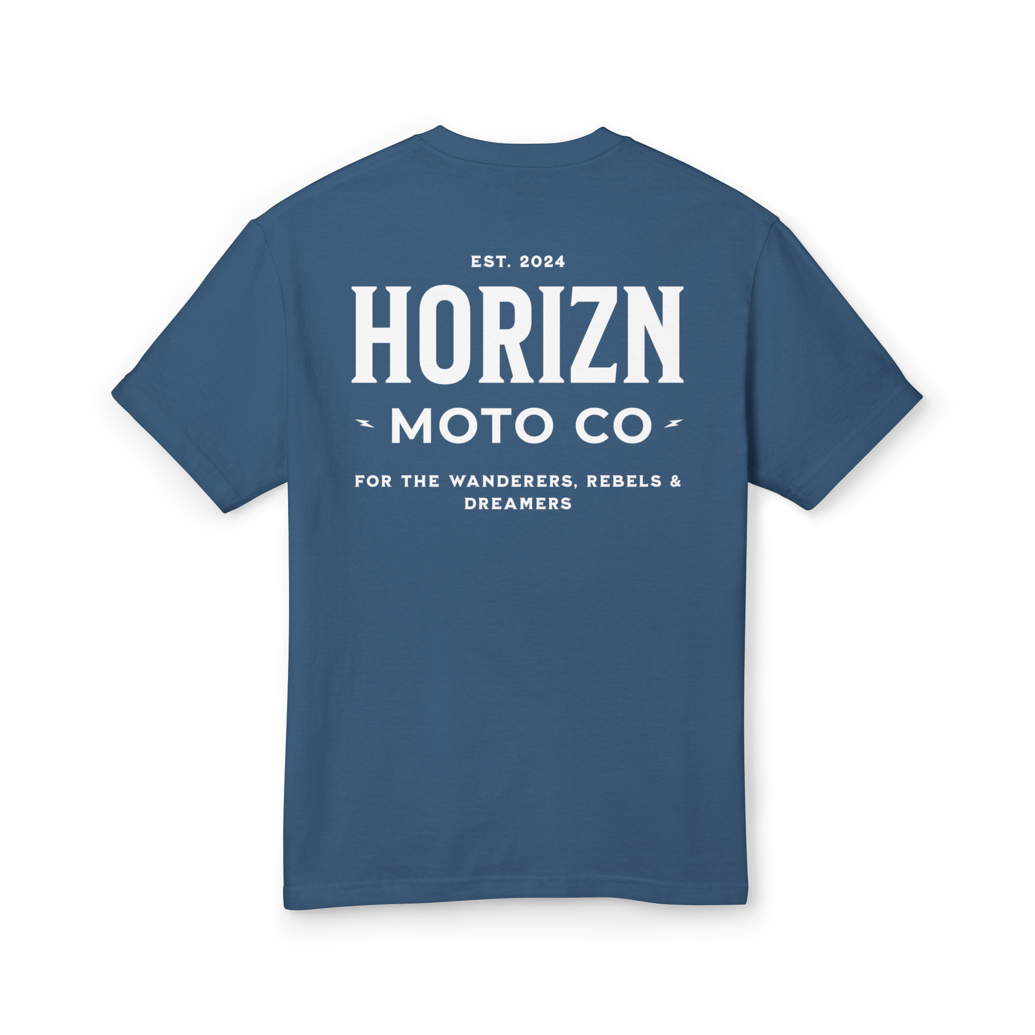 Faded Basics Tee – Navy – Heavyweight Motorcycle Shirt