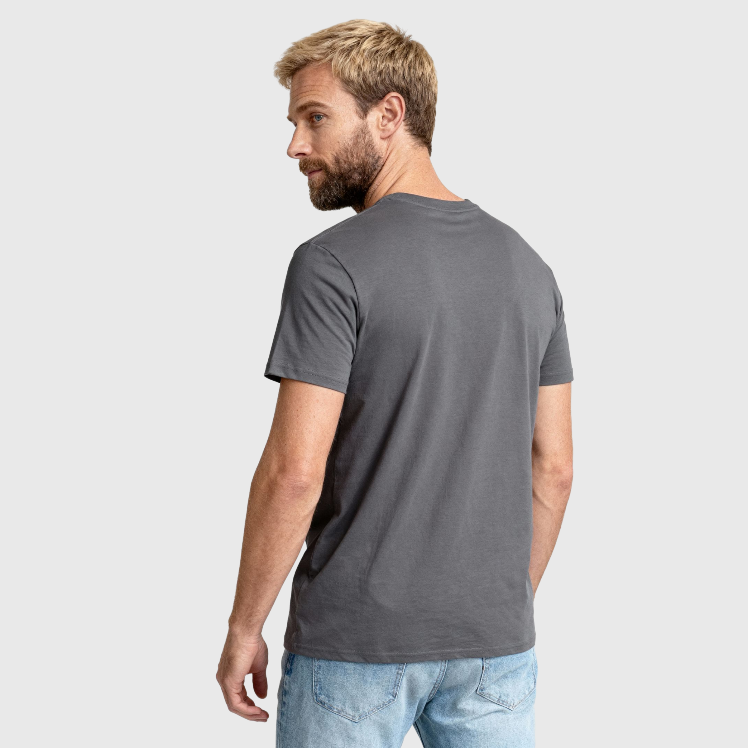 Chase the Horizn Skull Rider Tee – Grey Heavyweight Moto Shirt