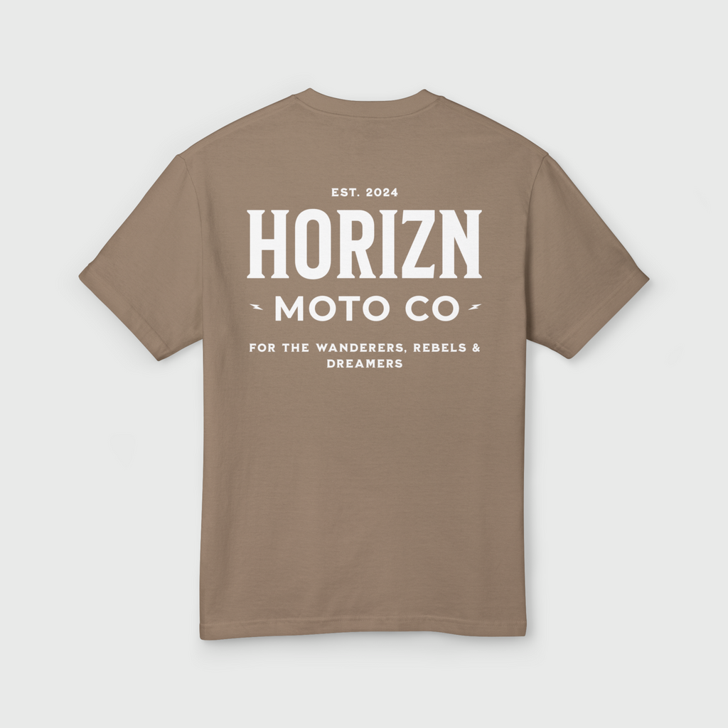 Faded Basics Tee – Brown – Heavyweight Motorcycle Shirt