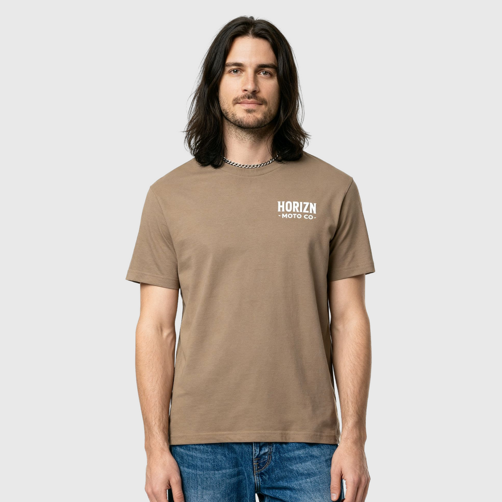 Faded Basics Tee – Brown – Heavyweight Motorcycle Shirt