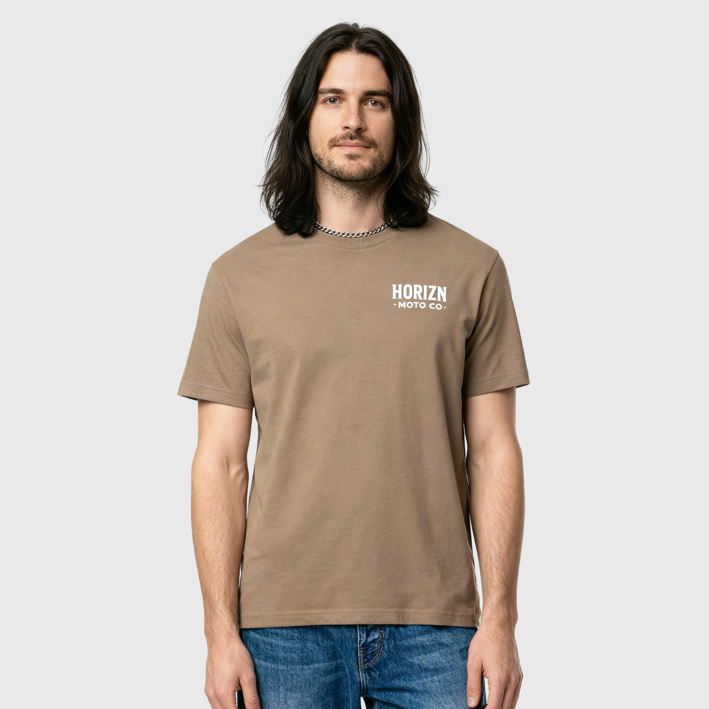 Faded Basics Tee – Brown – Heavyweight Motorcycle Shirt