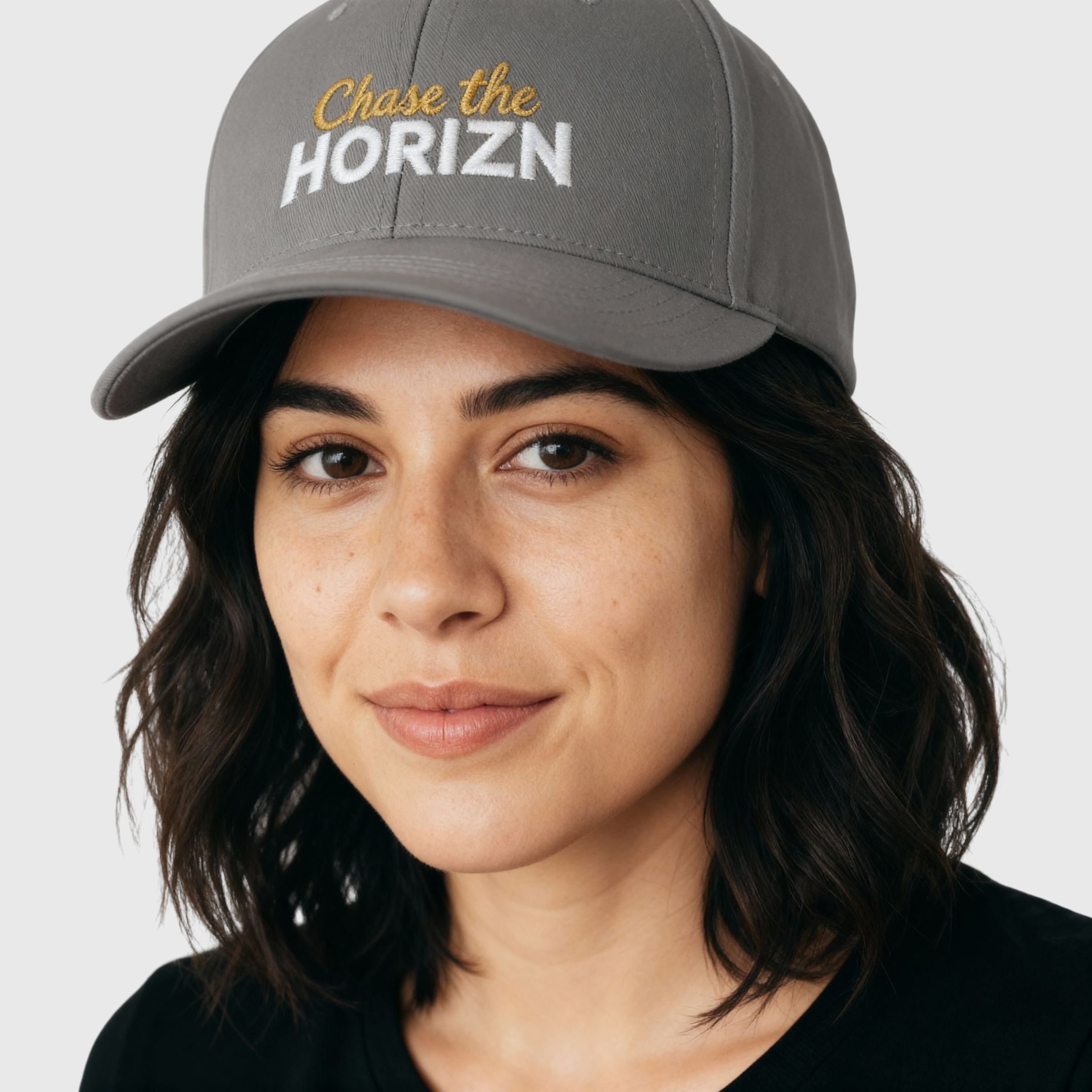 Chase the Horizn Embroidered Flexfit® Moto Cap - Dark Grey