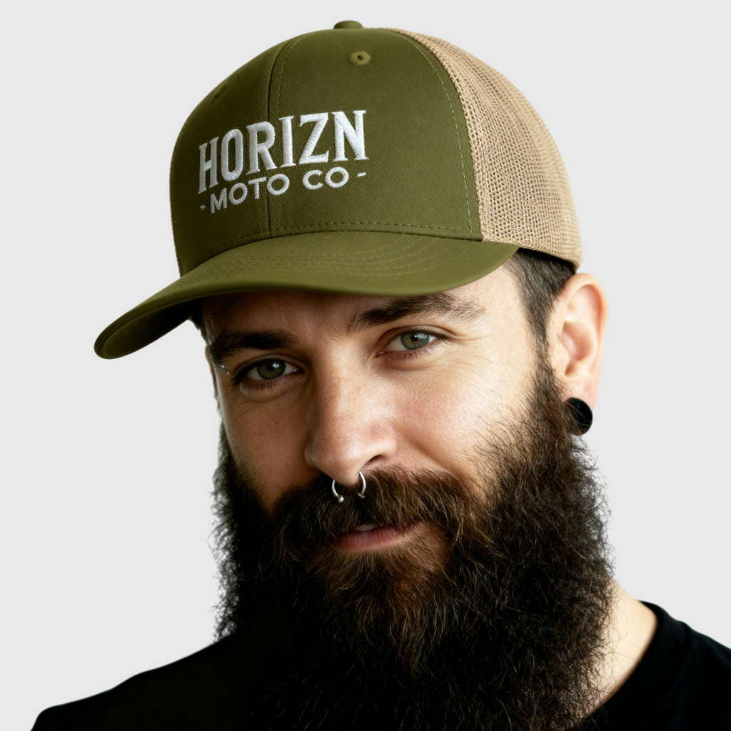 HORIZN Trucker Cap – Olive & Beige