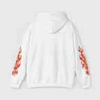 White Flame Skull Hoodie – Heavyweight Moto Streetwear
