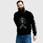 Outlaw Skull Moto Crewneck Sweatshirt – Black