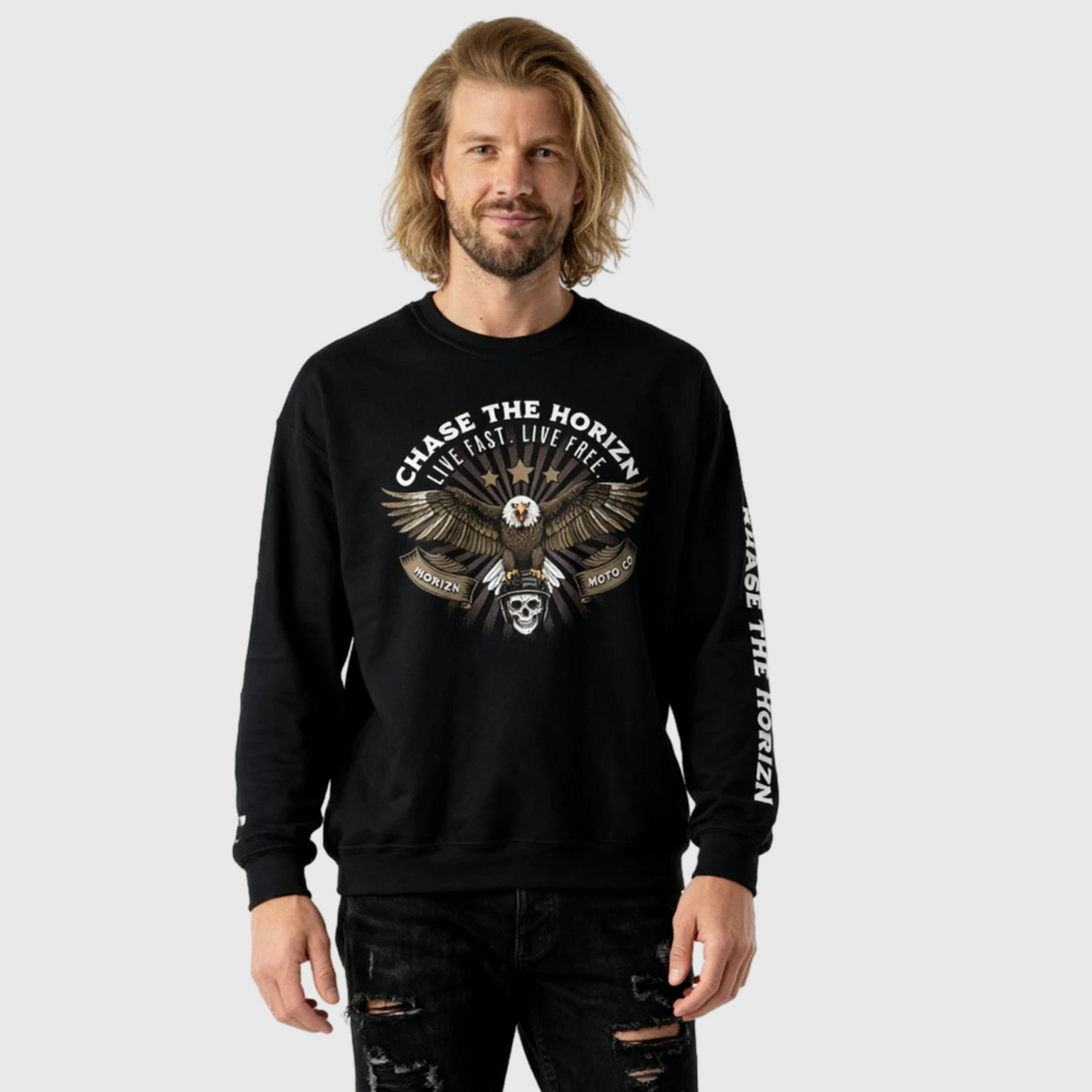 Eagle Rider Tee – Live Fast Live Free Motorcycle Shirt – HoriznMoto