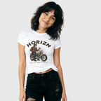 Chase The Coffee Moto Tee – White (Womens Fit)