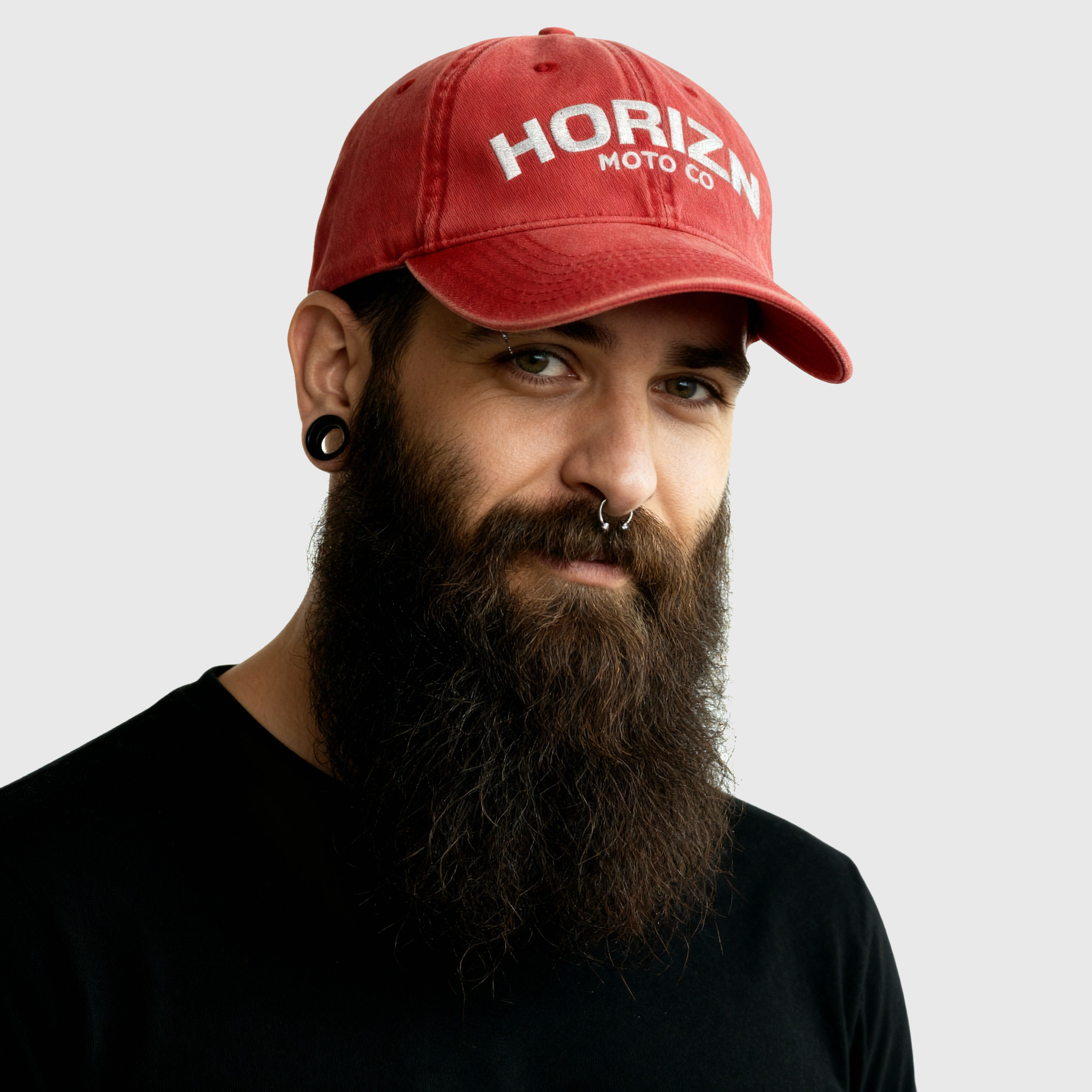 HORIZN Logo Moto Cap – Washed Red