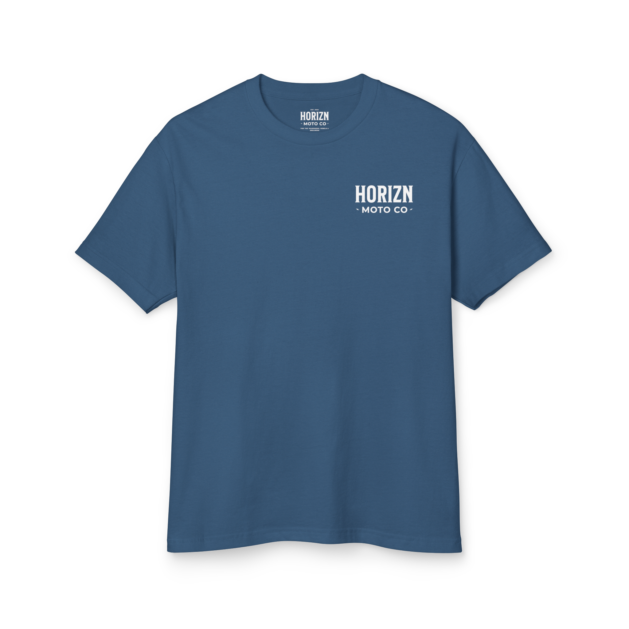 Faded Basics Tee – Navy – Heavyweight Motorcycle Shirt