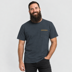 Front view of a model wearing the HORIZN Pocket Tee, showing its minimal pocket-inspired chest detail