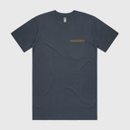 Flat front product view of the HORIZN Pocket Tee with understated chest design