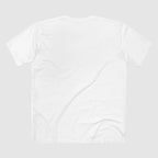 White Chase the HORIZN Aviator Skull Tee, back view showing the plain cotton crew-neck shirt.