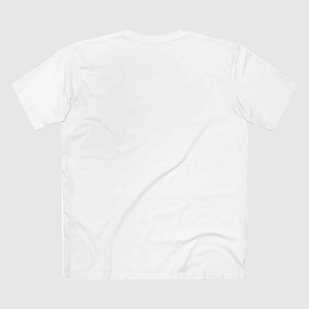 White Chase the HORIZN Aviator Skull Tee, back view showing the plain cotton crew-neck shirt.