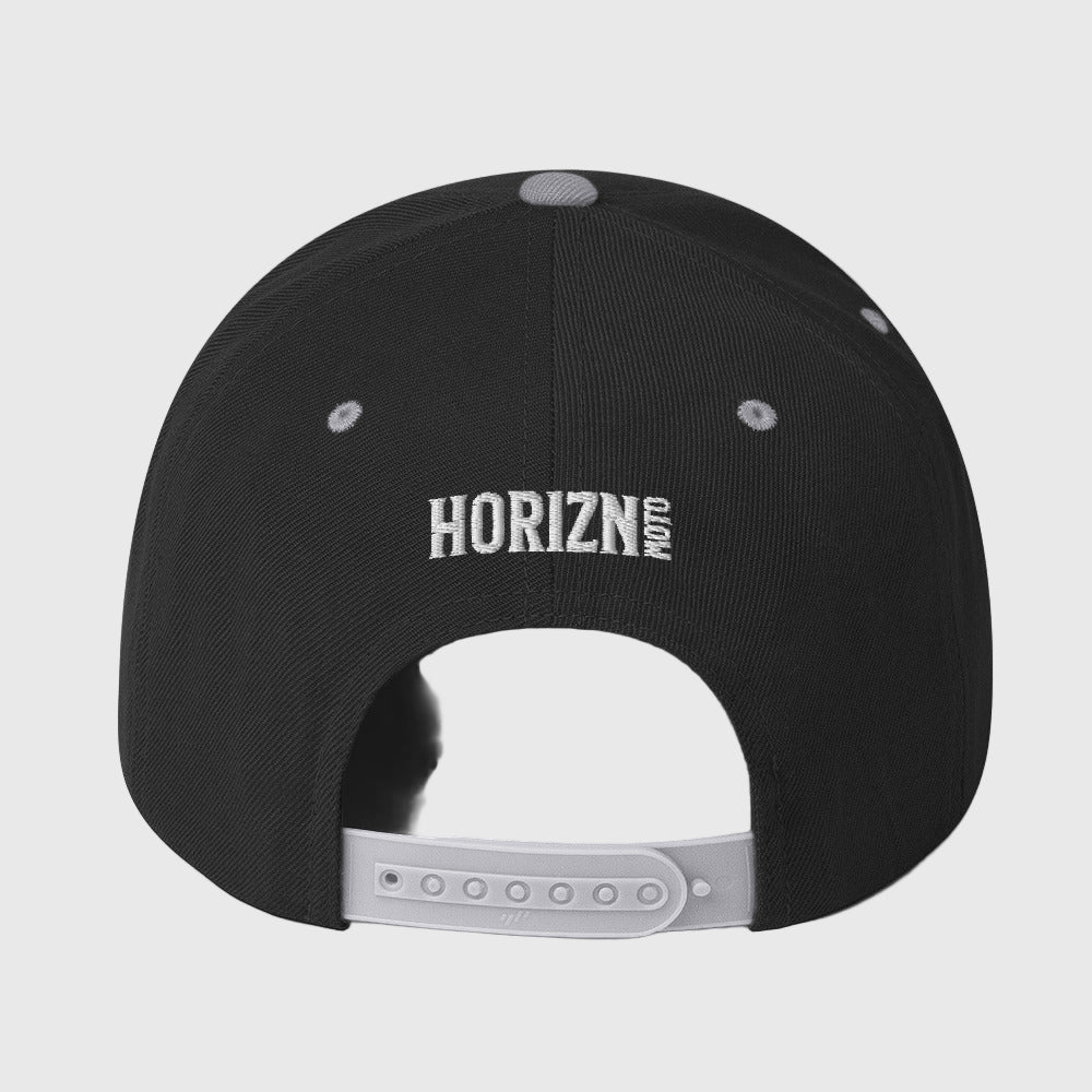 Moto Snapback Cap – Black & Gray | HORIZN MOTO – HoriznMoto